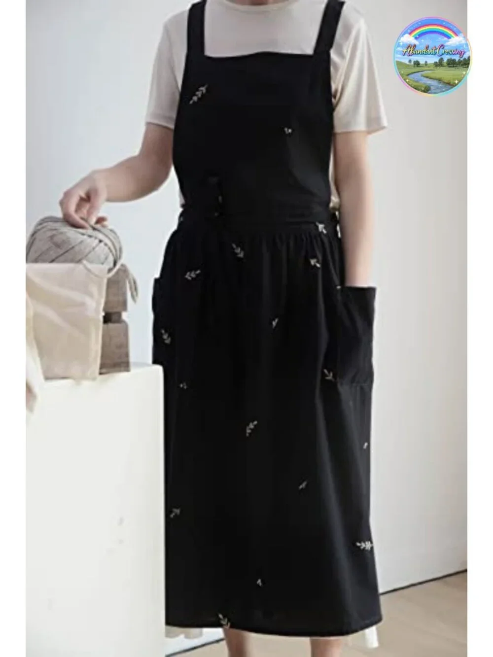 Cotton Pleated Apron Waterproof Garden Kitchen Smock Pinafore